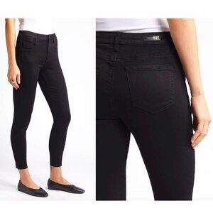Kut From The Kloth Black Donna High Rise Ankle Skinny Jeans With Raw Hem SZ 4